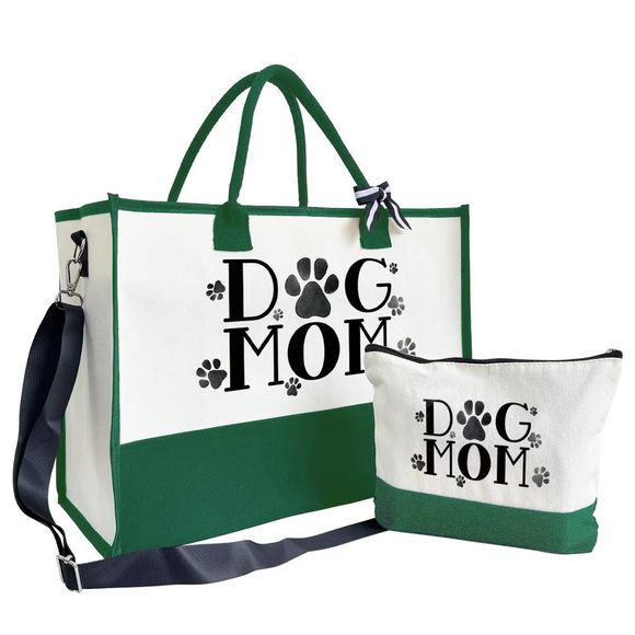Dog Mom Tote Bag, Canvas Tote Bag, Shoulder Beach Bag, Gifts xD - Picture 1 of 8